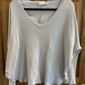 Urban Outfitters Gray Waffle Knit Top